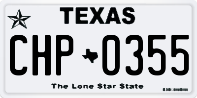 TX license plate CHP0355