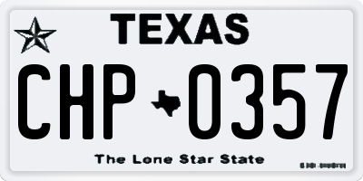 TX license plate CHP0357