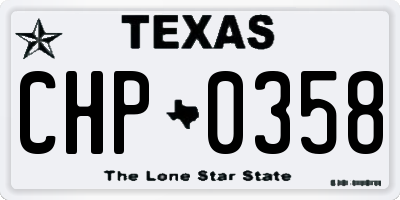 TX license plate CHP0358