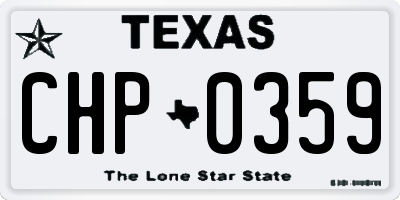 TX license plate CHP0359
