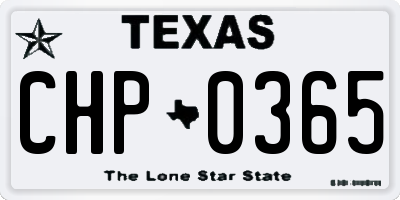 TX license plate CHP0365