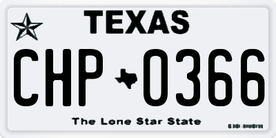 TX license plate CHP0366