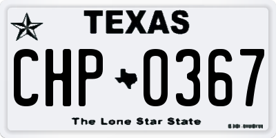 TX license plate CHP0367