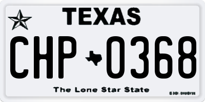 TX license plate CHP0368