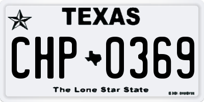 TX license plate CHP0369