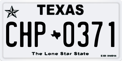 TX license plate CHP0371
