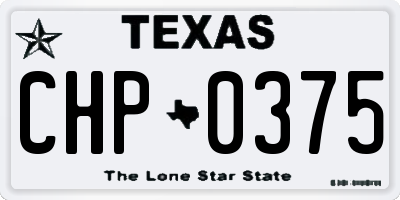 TX license plate CHP0375