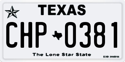 TX license plate CHP0381