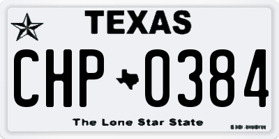 TX license plate CHP0384
