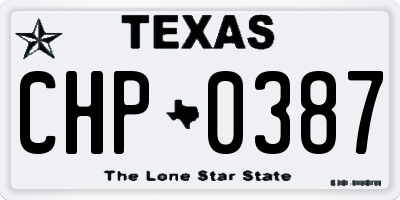 TX license plate CHP0387