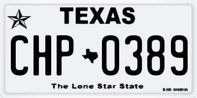 TX license plate CHP0389
