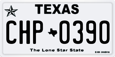 TX license plate CHP0390