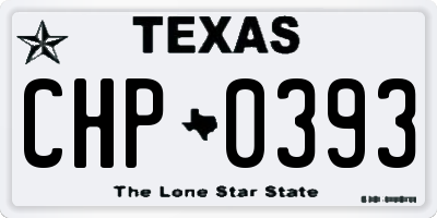TX license plate CHP0393
