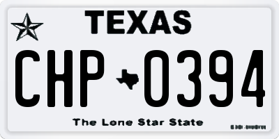 TX license plate CHP0394