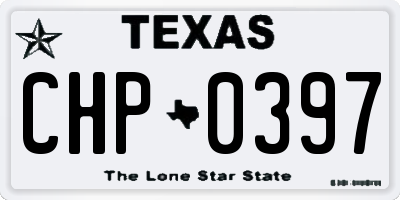 TX license plate CHP0397