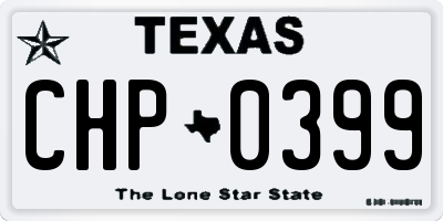 TX license plate CHP0399