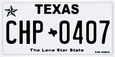 TX license plate CHP0407