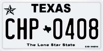 TX license plate CHP0408