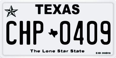 TX license plate CHP0409
