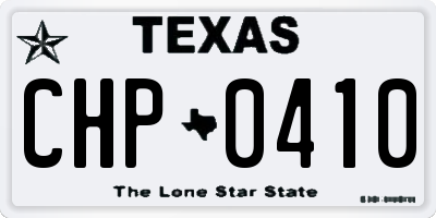 TX license plate CHP0410