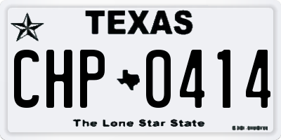 TX license plate CHP0414