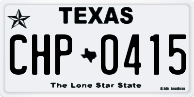 TX license plate CHP0415