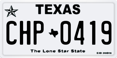 TX license plate CHP0419