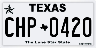 TX license plate CHP0420