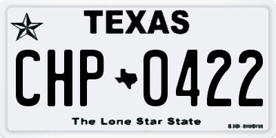 TX license plate CHP0422