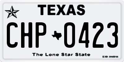 TX license plate CHP0423