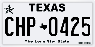 TX license plate CHP0425