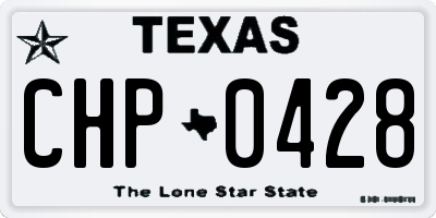 TX license plate CHP0428