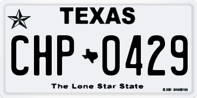 TX license plate CHP0429