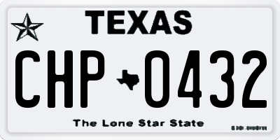 TX license plate CHP0432