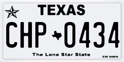 TX license plate CHP0434