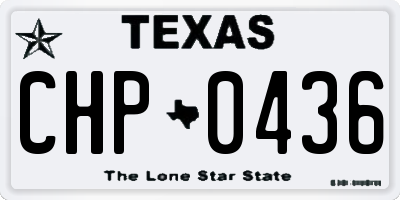 TX license plate CHP0436