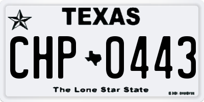 TX license plate CHP0443