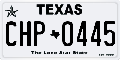 TX license plate CHP0445