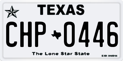 TX license plate CHP0446