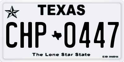 TX license plate CHP0447