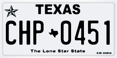 TX license plate CHP0451