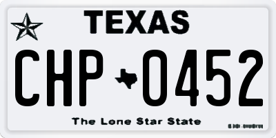 TX license plate CHP0452