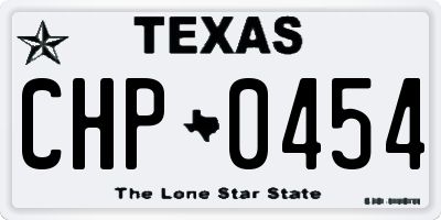TX license plate CHP0454