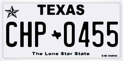 TX license plate CHP0455