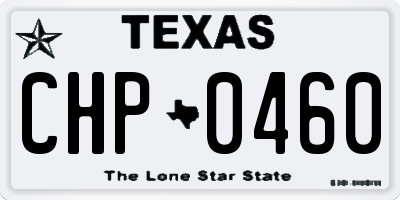 TX license plate CHP0460