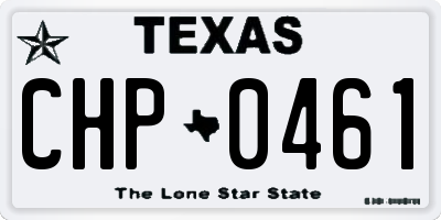 TX license plate CHP0461