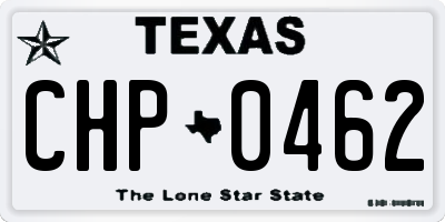 TX license plate CHP0462