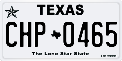 TX license plate CHP0465