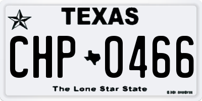 TX license plate CHP0466