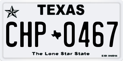 TX license plate CHP0467